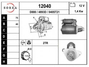 EAI 12040 starteris 
 Elektros įranga -> Starterio sistema -> Starteris
NAD10003, NAD10005, NAD10050