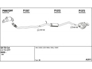 FENNO AU911 išmetimo sistema 
 Išmetimo sistema -> Išmetimo sistema, visa