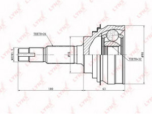 LYNXauto CO-7538 jungčių komplektas, kardaninis velenas
43410-06050, 43420-06050