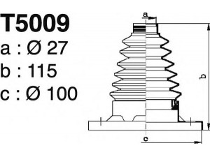 DEPA T5009 gofruotoji membrana, kardaninis velenas 
 Ratų pavara -> Gofruotoji membrana
1K0498201, 6Q0498201B