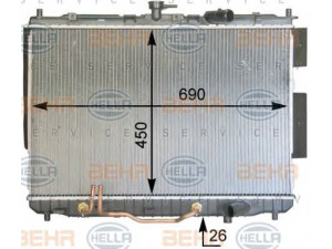 HELLA 8MK 376 763-571 radiatorius, variklio aušinimas 
 Aušinimo sistema -> Radiatorius/alyvos aušintuvas -> Radiatorius/dalys
0K2KC-15200, 0K2KC-15200A, 0K2KH-15200A