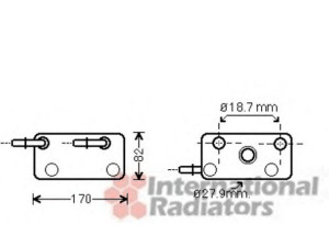 VAN WEZEL 06003347 alyvos aušintuvas, automatinė transmisija 
 Transmisija -> Automatinė pavarų dėžė -> Radiatorius
17227551636, 7551636