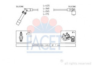 FACET 4.9531 uždegimo laido komplektas 
 Kibirkšties / kaitinamasis uždegimas -> Uždegimo laidai/jungtys
16 12 608, 90 510 851