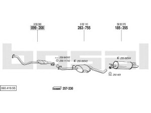 BOSAL 060.419.55 išmetimo sistema 
 Išmetimo sistema -> Išmetimo sistema, visa