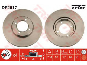 TRW DF2617 stabdžių diskas 
 Dviratė transporto priemonės -> Stabdžių sistema -> Stabdžių diskai / priedai
4351212130
