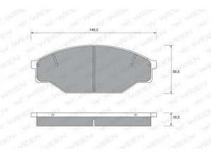 WEEN 151-1700 stabdžių trinkelių rinkinys, diskinis stabdys 
 Techninės priežiūros dalys -> Papildomas remontas
J0446535020, J0449135200