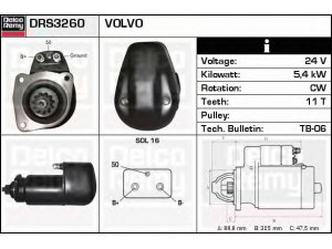 DELCO REMY DRS3260 starteris 
 Elektros įranga -> Starterio sistema -> Starteris
110982, 111208, 51262017100, 465929