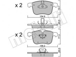 METELLI 22-0813-0 stabdžių trinkelių rinkinys, diskinis stabdys 
 Techninės priežiūros dalys -> Papildomas remontas
1605079, 1605138, 93176379, 93188113