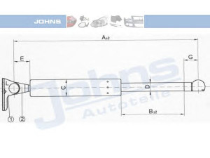 JOHNS 45 15 95-95 dujinė spyruoklė, bagažinė 
 Priedai -> Bagažinė/pakrovimo skyrius
8BG5 63 620, G3Y7 63 62Y