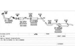 MTS C310034006908 išmetimo sistema 
 Išmetimo sistema -> Išmetimo sistema, visa
