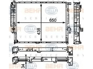 HELLA 8MK 376 910-271 radiatorius, variklio aušinimas 
 Aušinimo sistema -> Radiatorius/alyvos aušintuvas -> Radiatorius/dalys
1 712 267, 1 723 398, 17 11 1 712 267