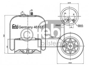 FEBI BILSTEIN 46187 dėklas, pneumatinė pakaba
942 320 17 21, 942 320 25 21, 942 320 71 21