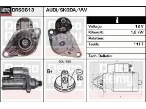 DELCO REMY DRS0613 starteris 
 Elektros įranga -> Starterio sistema -> Starteris
0AM911023T, 0AM911023X