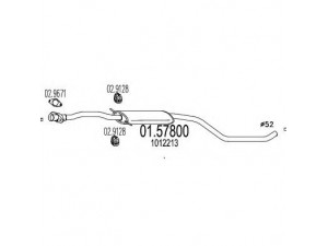 MTS 01.57800 vidurinis duslintuvas 
 Išmetimo sistema -> Duslintuvas
1012213