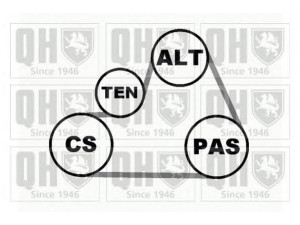 QUINTON HAZELL QDK28 V formos rumbuotas diržas, komplektas