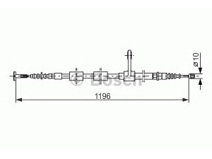 BOSCH 1 987 477 621 trosas, stovėjimo stabdys 
 Stabdžių sistema -> Valdymo svirtys/trosai
60624590, 60624590