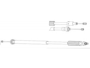 KAWE CT02166 trosas, stovėjimo stabdys 
 Stabdžių sistema -> Valdymo svirtys/trosai
4745P6, 9633826780