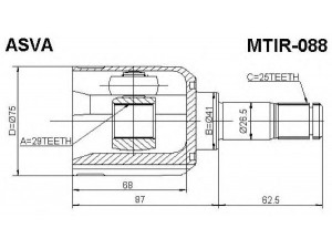 ASVA MTIR-088 jungčių komplektas, kardaninis velenas 
 Ratų pavara -> Sujungimai/komplektas
MN147088