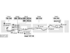 BOSAL 034.971.33 išmetimo sistema 
 Išmetimo sistema -> Išmetimo sistema, visa