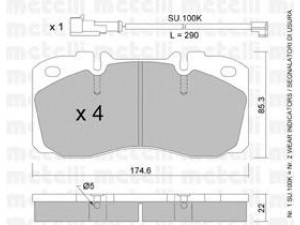 METELLI 22-0268-1K stabdžių trinkelių rinkinys, diskinis stabdys 
 Techninės priežiūros dalys -> Papildomas remontas