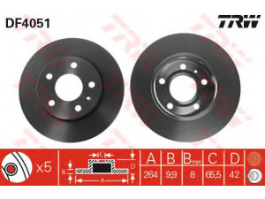 TRW DF4051 stabdžių diskas 
 Dviratė transporto priemonės -> Stabdžių sistema -> Stabdžių diskai / priedai
569109, 90575113, 9117772, 90575113