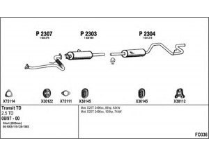 FENNO FO336 išmetimo sistema 
 Išmetimo sistema -> Išmetimo sistema, visa