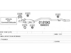 MTS C210700014583 išmetimo sistema 
 Išmetimo sistema -> Išmetimo sistema, visa