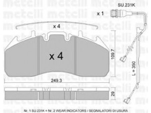 METELLI 22-0809-0K stabdžių trinkelių rinkinys, diskinis stabdys 
 Techninės priežiūros dalys -> Papildomas remontas