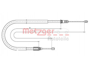 METZGER 10.6699 trosas, stovėjimo stabdys 
 Stabdžių sistema -> Valdymo svirtys/trosai
7700 432 266, 7700 438 266