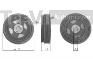 TREVI AUTOMOTIVE PC1196 skriemulys, alkūninis velenas 
 Diržinė pavara -> Dirželio skriemulys
11237799417