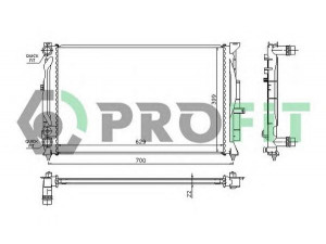 PROFIT PR 0014A2 radiatorius, variklio aušinimas 
 Aušinimo sistema -> Radiatorius/alyvos aušintuvas -> Radiatorius/dalys
8D0121251AC, 8D0121251AJ, 8D0121251P