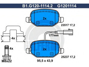 GALFER B1.G120-1114.2 stabdžių trinkelių rinkinys, diskinis stabdys 
 Techninės priežiūros dalys -> Papildomas remontas
77365752