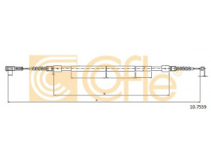 COFLE 10.7559 trosas, stovėjimo stabdys 
 Stabdžių sistema -> Valdymo svirtys/trosai
4D0609721N