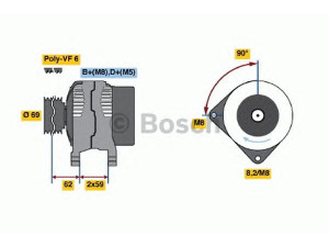 BOSCH 0 123 520 014 kintamosios srovės generatorius 
 Elektros įranga -> Kint. sr. generatorius/dalys -> Kintamosios srovės generatorius