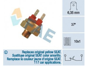 FAE 35420 temperatūros jungiklis, automatinis droselis; temperatūros jungiklis, aušinimo skysčio įspėjimo lemputė 
 Aušinimo sistema -> Siuntimo blokas, aušinimo skysčio temperatūra
3949794, 3980890, SE-021016321 A