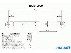 BUGIAD BGS10090 dujinė spyruoklė, bagažinė 
 Priedai -> Bagažinė/pakrovimo skyrius
5993542, 59935420
