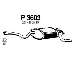 FENNO P3603 galinis duslintuvas 
 Išmetimo sistema -> Duslintuvas
2014900115, 2014902415, 2014903215