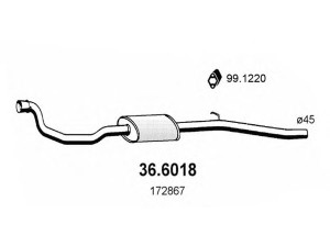 ASSO 36.6018 vidurinis duslintuvas 
 Išmetimo sistema -> Duslintuvas
172867