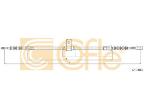 COFLE 17.0383 trosas, stovėjimo stabdys 
 Stabdžių sistema -> Valdymo svirtys/trosai
36531MB00D