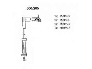 BREMI 600/205 uždegimo laido komplektas 
 Kibirkšties / kaitinamasis uždegimas -> Uždegimo laidai/jungtys
77 00 107 662, 77 00 874 109