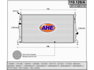 AHE 110.129/A radiatorius, variklio aušinimas 
 Aušinimo sistema -> Radiatorius/alyvos aušintuvas -> Radiatorius/dalys
1230987