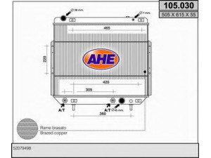 AHE 105.030 radiatorius, variklio aušinimas 
 Aušinimo sistema -> Radiatorius/alyvos aušintuvas -> Radiatorius/dalys
52079498