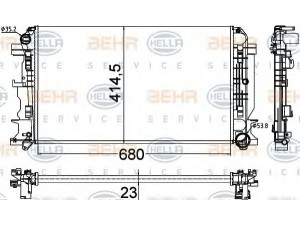 HELLA 8MK 376 701-361 radiatorius, variklio aušinimas 
 Aušinimo sistema -> Radiatorius/alyvos aušintuvas -> Radiatorius/dalys
906 500 00 02, A 906 500 00 02