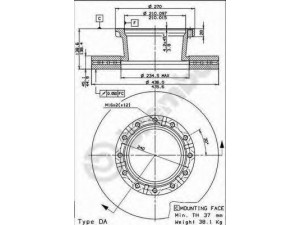 BREMBO 09.7183.40 stabdžių diskas