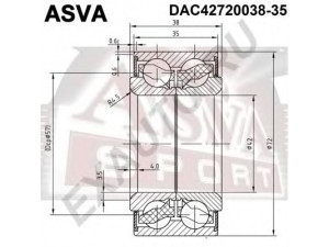 ASVA DAC42720038-35 rato guolis 
 Ašies montavimas/vairavimo mechanizmas/ratai -> Rato stebulė/montavimas -> Rato guolis