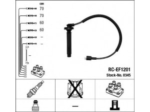 NGK 0345 uždegimo laido komplektas 
 Kibirkšties / kaitinamasis uždegimas -> Uždegimo laidai/jungtys
22451-AA630, 22451-AA640