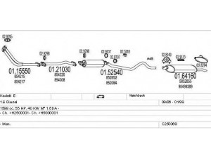 MTS C250369005089 išmetimo sistema 
 Išmetimo sistema -> Išmetimo sistema, visa
