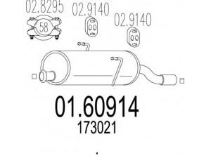 MTS 01.60914 galinis duslintuvas 
 Išmetimo sistema -> Duslintuvas
173021
