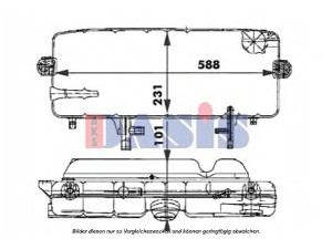 AKS DASIS 133100N išsiplėtimo bakelis, aušinimo skystis 
 Aušinimo sistema -> Radiatorius/alyvos aušintuvas -> Išsiplėtimo bakelis, variklio aušinimo skystis
6735000349, 6735000749, 6735004949