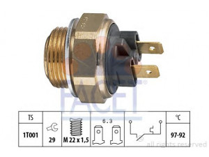 FACET 7.5111 temperatūros jungiklis, radiatoriaus ventiliatorius 
 Aušinimo sistema -> Siuntimo blokas, aušinimo skysčio temperatūra
1264 21, 96 015 494, 1264.21, 004 433 017